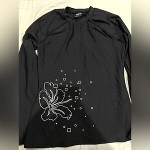 Reebok Black Long Sleeve Swim Top